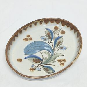 Vintage Ken Edwards Mexican Pottery Oval Serving Dish Tray Floral 7.5 Inches